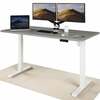 Elektriline reguleeritava kõrgusega laud Desktronic, 160 x 80 cm, valged jalad/hall tööpind