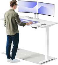 Elektriliselt reguleeritava kõrgusega laud Desktronic Home One, 160 x 80 cm, valge