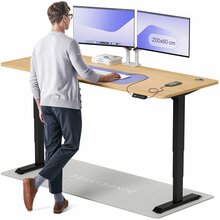 Reguleeritava kõrgusega laud Desktronic HomePro, 200 x 80 cm, must/tamm