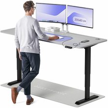 Reguleeritava kõrgusega laud Desktronic HomePro, 200 x 80 cm, must/hall
