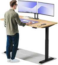 Elektriliselt reguleeritava kõrgusega laud Desktronic HomeOne, 160 x 80 cm, tamm/must