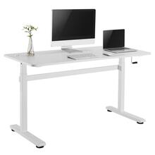 Reguleeritava kõrgusega kirjutuslaud Ergo Office ER-401, 140 x 60 cm, valge