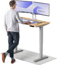 Reguleeritava kõrgusega kirjutuslaud Desktronic HomePro, 120 x 60 cm, hall/tamm