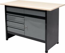 Töölaud Vorel 58455, 1160 x 600 x 840 mm, metall, sahtlite ja kapiga