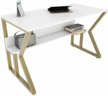 Kirjutuslaud Kalune Design Wake, 875ZNA4575, kuldne/valge
