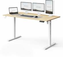 Kirjutuslaud reguleeritava kõrgusega Sense7 Nojo Light, 140×70 cm, valge/helepruun