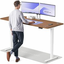 Elektriliselt reguleeritava kõrgusega laud Desktronic HomePro, 200 x 80 cm, valge/pähkli