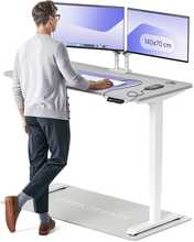 Reguleeritava kõrgusega laud Desktronic HomePro, 140 x 70 cm, valge/hall