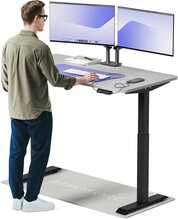 Elektriliselt reguleeritava kõrgusega kirjutuslaud Desktronic HomeOne, 140 x 70 cm, must/tumehall