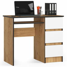 Kirjutuslaud Akord A-6, 90 cm, parem, valge/tume tamm