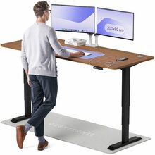 Elektriliselt reguleeritava kõrgusega kirjutuslaud Desktronic HomePro, 200 x 80 cm, must/pähkel