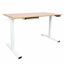Reguleeritava kõrgusega kirjutuslaud Home4you Ergo 1, 120x60xH73-121cm, valge/tamm