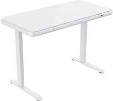 Kirjutuslaud reguleeritava kõrgusega Home4You Ergo Fit, 122 x 62 x 73,5-118 cm, valge