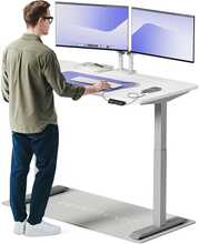 Elektriliselt reguleeritava kõrgusega kirjutuslaud Desktronic HomeOne, 140 x 70 cm, valge/hall