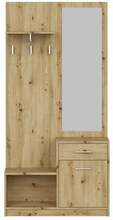 Esikukapp Halmar Pergo, artisan oak, 90 x 30 x 184 cm