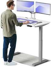 Elektriliselt reguleeritava kõrgusega laud Desktronic HomeOne, 120 x 60 cm, valge/hall