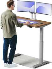 Reguleeritava kõrgusega laud Desktronic HomeOne, 120 x 60 cm, hall/pähkel