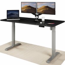 Elektriliselt reguleeritava kõrgusega kirjutuslaud Desktronic HomeOne, 160 x 80 cm, hall/must