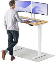 Reguleeritava kõrgusega laud Desktronic HomePro, 120 x 60 cm, valge/tamm