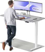 Reguleeritava kõrgusega laud Desktronic HomePro, 160 x 80 cm, valge/hall