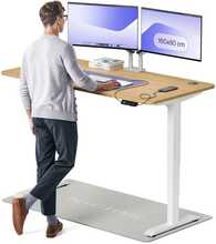 Reguleeritava kõrgusega laud Desktronic HomePro, 160 x 80 cm, valge/tamm