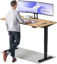 Reguleeritava kõrgusega laud Desktronic HomePro, 160 x 80 cm, must/tamm