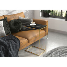 Külglaud ADRK Furniture Dru, 62 x 30 x 40 cm, hele must/kuldne