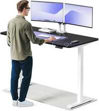 Elektriliselt reguleeritava kõrgusega kirjutuslaud Desktronic HomeOne, 160 x 80 cm, valge/must