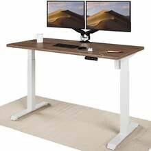 Reguleeritava kõrgusega kirjutuslaud Desktronic Home One, 140 x 70 cm, valge/pähkel
