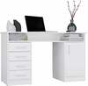 Kirjutuslaud Top E Shop Ada, M-MP-B-ADA-126-BIA, valge, 125 cm, sahtlitega