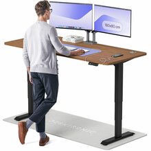 Reguleeritava kõrgusega kirjutuslaud Desktronic HomePro, 180 x 80 cm, must/pähkel