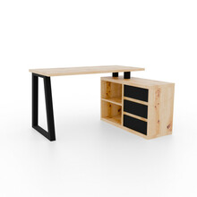 Kirjutuslaud ADRK Furniture Iwo II, pruun/must