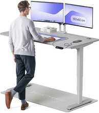 Reguleeritava kõrgusega laud Desktronic HomePro, 160 x 80 cm, hall
