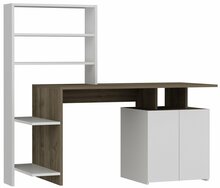 Kirjutuslaud riiuliga Kalune Design Melis, 550ARN1107, pruun/valge