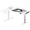 Nurgaga mängurilaud Ultradesk Winger LED RGB, 111 x 155 x 60 cm, reguleeritava kõrgusega, valge