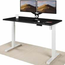Kirjutuslaud reguleeritava kõrgusega Desktronic Home One, 140 x 70 cm, valge/must