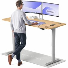 Reguleeritava kõrgusega laud Desktronic HomePro, 180 x 80 cm, hall/tamm