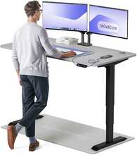 Reguleeritava kõrgusega laud Desktronic HomePro, 160 x 80 cm, hall/must