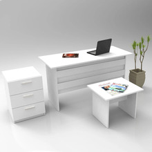 Kontorimööbli komplekt Kalune Design VO9 956LCS2104, valge, 60 x 140 x 73.8 cm