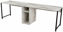 Kirjutuslaud Nordure Twin Study Desk, 240 x 74 x 60 cm, hall/marmor