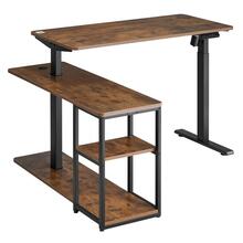 Reguleeritava kõrgusega kirjutuslaud Ergo Office ER-450, 121 cm, pruun/must