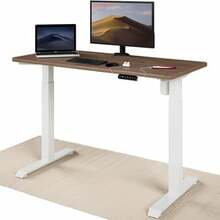 Reguleeritava kõrgusega laud Desktronic, 120 x 60 cm, valge/pähkel