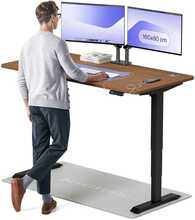 Reguleeritava kõrgusega kirjutuslaud Desktronic HomePro, 160 x 80 cm, must/pähkel