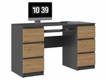 Kirjutuslaud Top E Shop Kuba, 130x51x76 cm, antratsiit/tamm