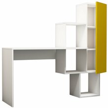 Kirjutuslaud Kalune Design Acelya 845HCT3801, valge/kollane