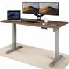 Reguleeritava kõrgusega laud Desktronic, 160 x 80 cm, hallid jalad/pähkel