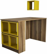 Kirjutuslaud Kalune Design Box 845, pruun/kollane