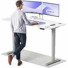 Reguleeritava kõrgusega laud Desktronic HomePro, 180 x 80 cm, hall/valge