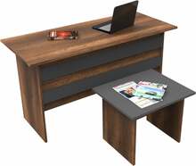Kontorimööbli komplekt Kalune Design VO8 956LCS2101, 60 x 140 x 73.8 cm, antratsiit/pruun