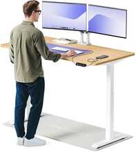 Elektriliselt reguleeritava kõrgusega kirjutuslaud Desktronic HomeOne, 160 x 80 cm, valge/tamm